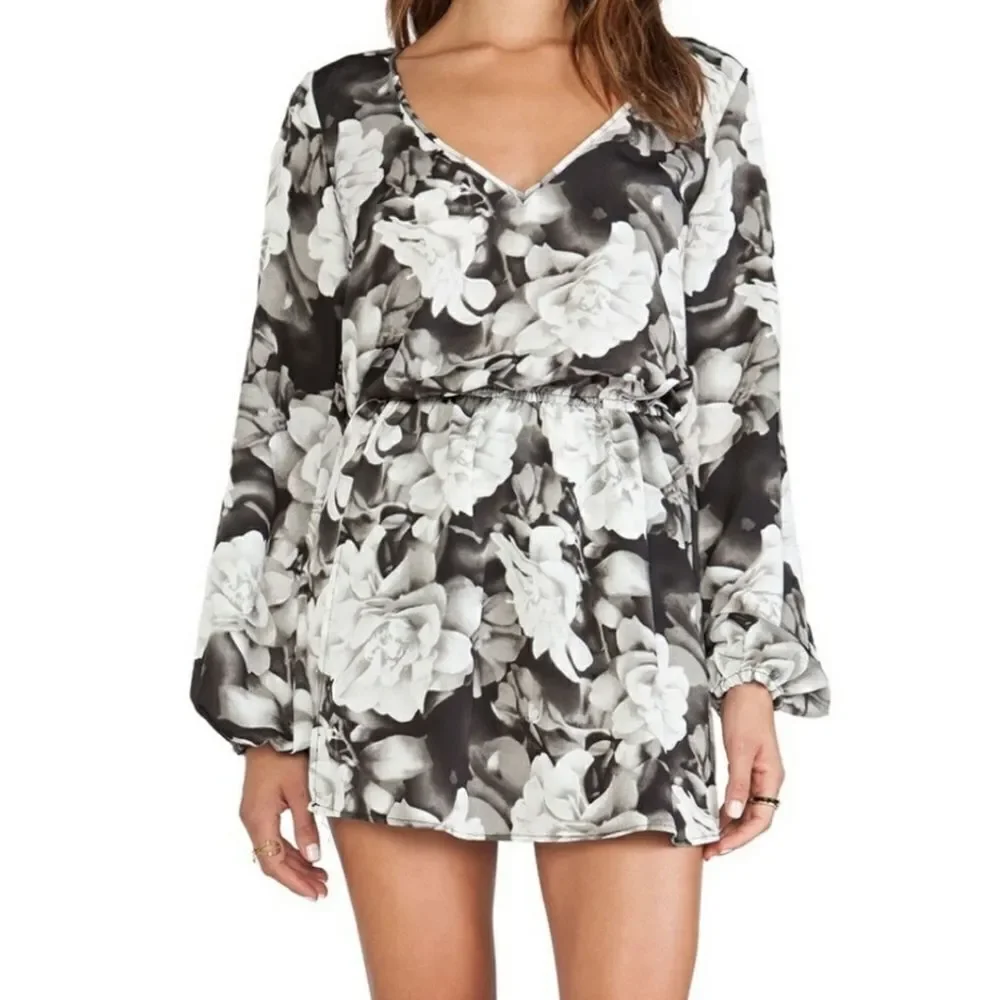 SMYM Rainey Mini Dress Black Floral Sz S - Picture 1 of 10